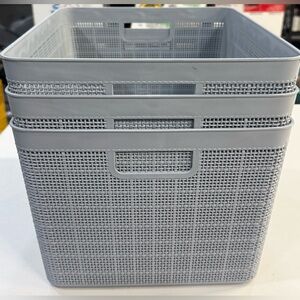 Lifetime Brands Storage Baskets, Set of 3 Gray